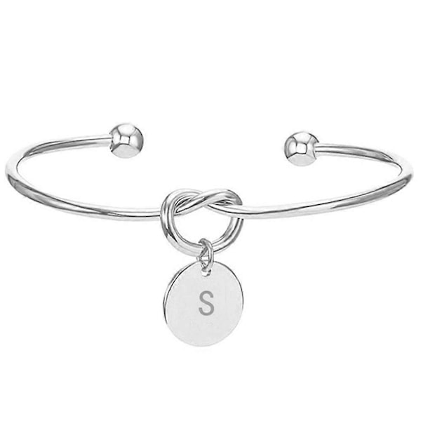 Mode Initial Smykker Initial Legering Bogstav Charm Armbånd Til Kvinder Brudepige Bind Sølvet S