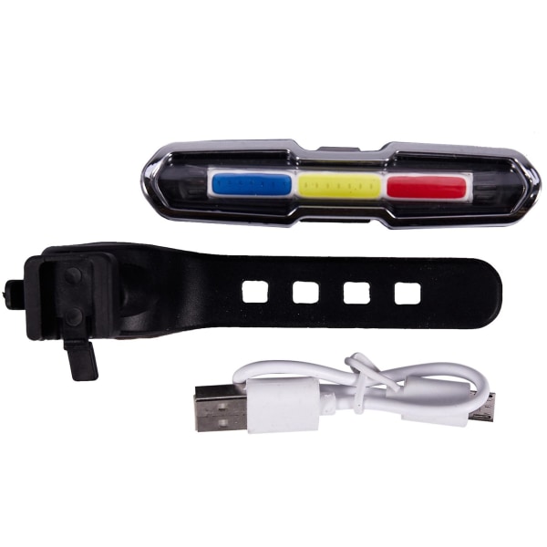 2x USB uppladdningsbar fram och bak cykelljus Litiumbatteri LED-cykelbaklykta Cykelhjälm Ligh