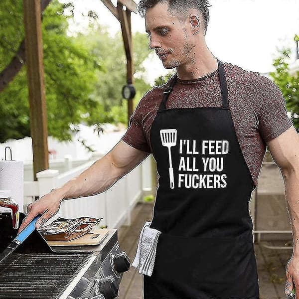 Förkläde Kock Herr Dam Matlagning Kök Grill Med Fickor