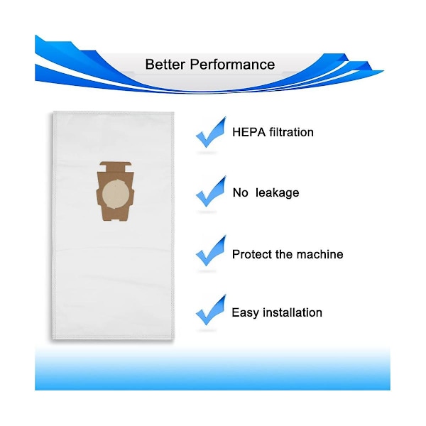 10 st dammsugarpåsar för Sentria dammsugare G7e/g10/g10e/g5/g6/ky10/mk2/mk3 205811, 205814 dammsugarpåsar