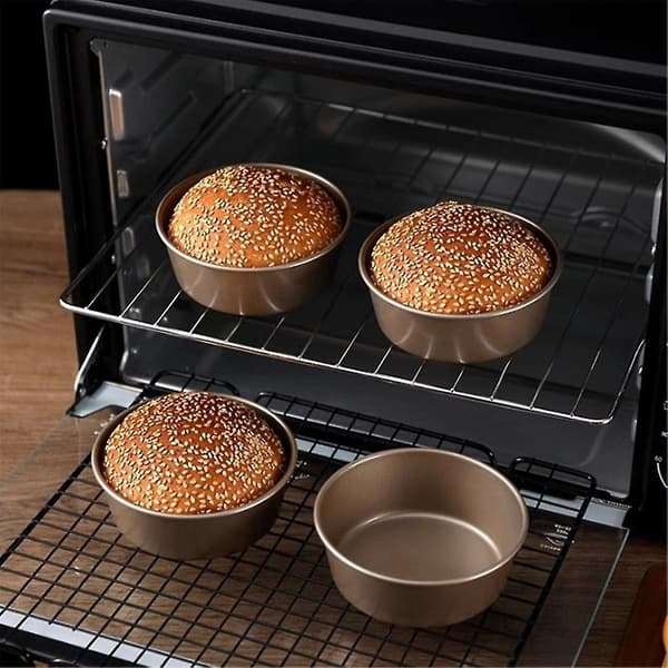 2 stk. Hamburgerform Sirkelmal Rustfritt stål Kasserolle Kuleform Kakeform Brødrister Ovnspanner Pizzasett Baking