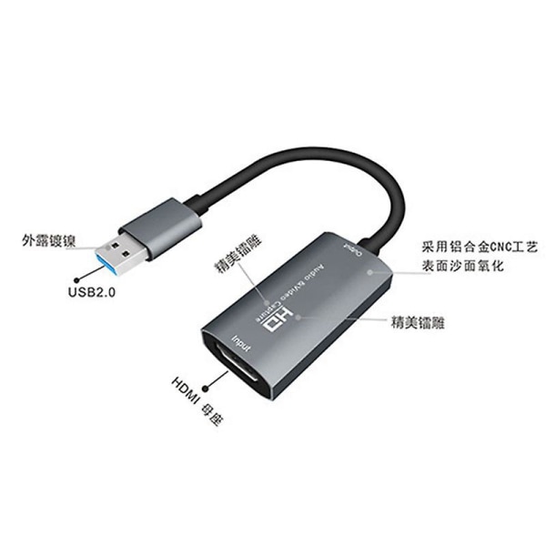 Videoopptak Kort Usb 3.0 Hd Lyd Opptak Kort 4k 60fps Spill Sanntids Streaming Video Opptaker C