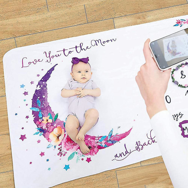 Blødt babymilepælstæppe Baggrundsstof Gave til nyfødtfotografering Prop