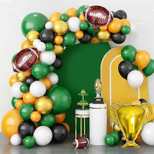 110 stk. Fodbold Ballonbue Sæt - 18, 12, 10, 5 Tommer | Trofæ Ballon, 20 Tommer Touch Down Balloner, Fodboldfest Dekoration | Tailgating Fest D