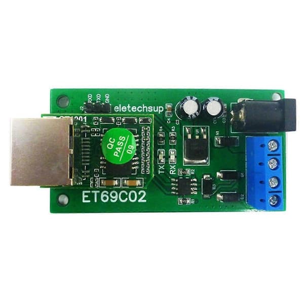 ET69C02 Ethernet-nettverk IP RJ45 til RS485 Buss-konverter for Modbus RTU Master Slave Client Server MQTT PLC