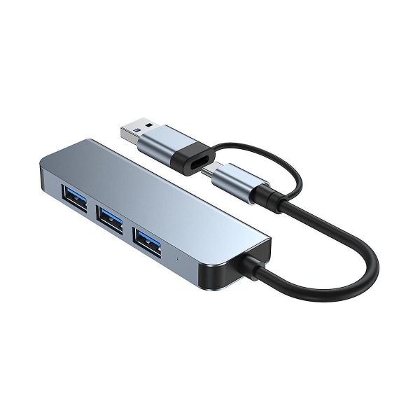 4-porttinen USB 3.0 -keskitin USB -keskitin High Speed ​​Type C -jakaja 5gbps PC:lle Tietokonetarvikkeet Multiport Hu