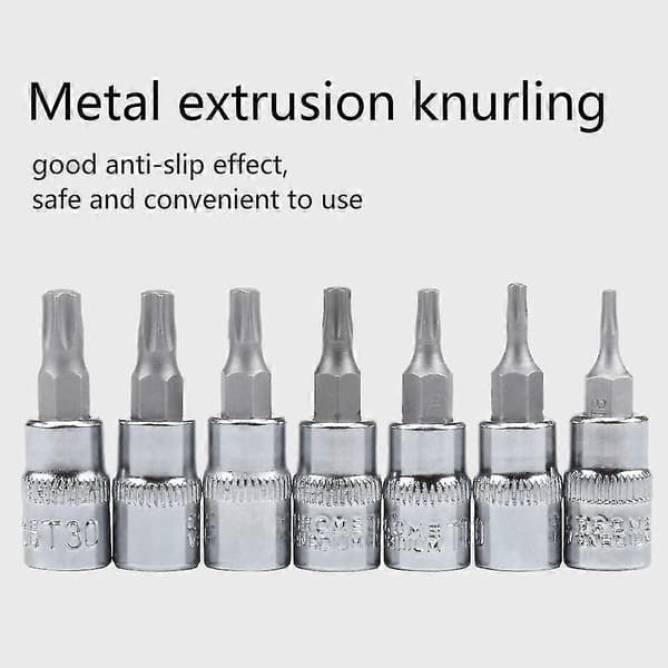 13 stk. Torx Bits Sett T8-t70 S2 Stål Sekskant Pipe Torx Pipeverktøy Skrutrekker Bits Sett