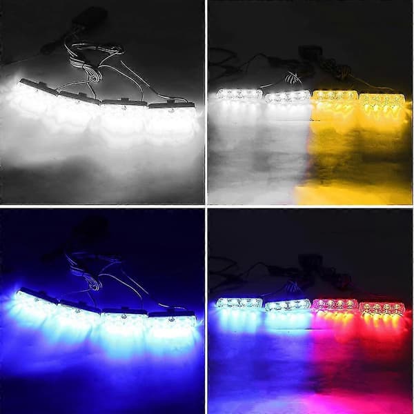 Bil Forlygtegitter Nødglimt Advarselslys LED Strobe Lampe 3 Tilstande Til Politi