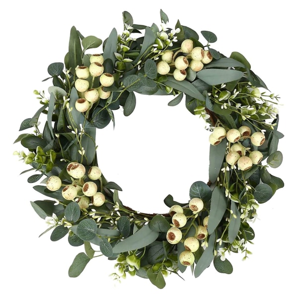 20 Inch Wreaths For Front Door, Green Eucalyptus Wreath For Spring Wreaths For Front Door, Wreath W