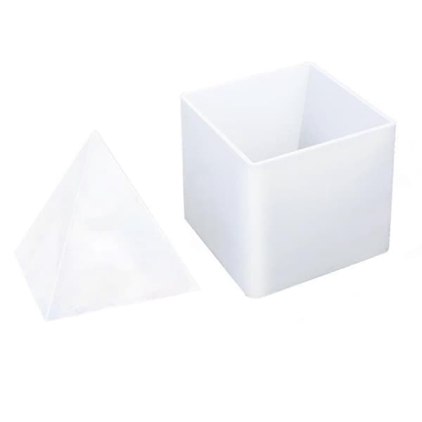 Stor Pyramide Silikone DIY Form til Resin Smykkefremstilling Ornament Hjemmeindretning Hvid