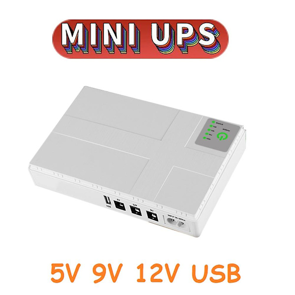 5V 9V 12V Mini UPS Avbrottsfri strömförsörjning USB 10400MAh Batteribackup för WiFi-router CCTV(EU