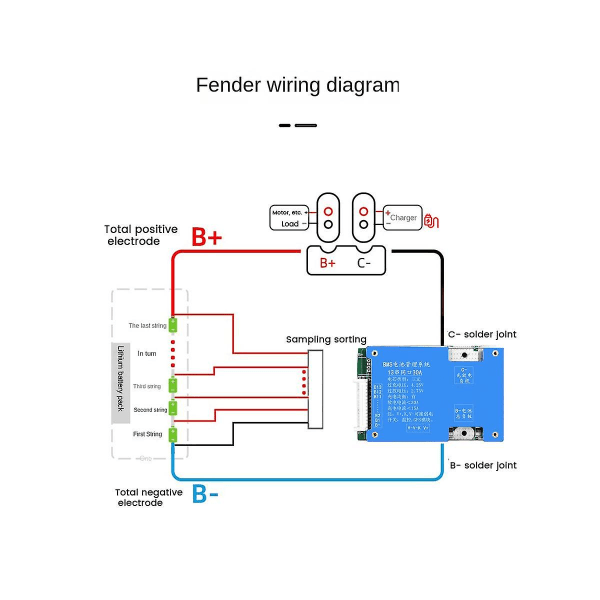 13s 48v 30a ternärt litiumbatteriskyddskort med power med balanskortkort för