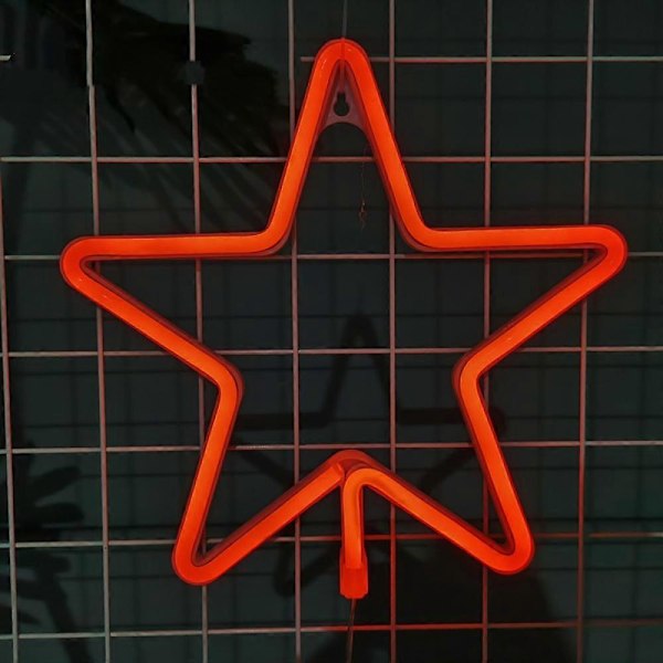 Neon Skilt for Veggdekor, LED Neonlys for Soverom, USB eller Batteridrevet Stjerne, Tenåringsgutter, Spillrom, Bar, Bursdag, Kule Dekorasjon Estetisk Gave
