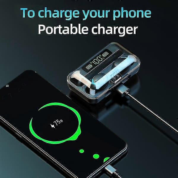 Ipx7 Tws Bluetooth 5.0 Trådløse Headset Øretelefoner Ørepropper 4600mah Vandtæt