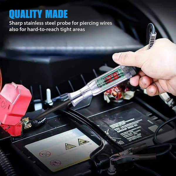 3-24V Digital Elektrisk Krets LCD Tester Testlys Bil Lastebil Spenningsprobe Penn Ha