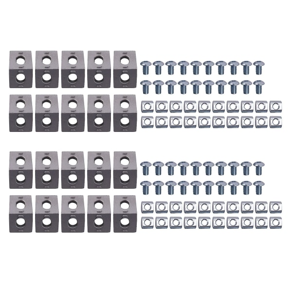 100pcs Corner Bracket 2020 Series Aluminum Profile Connector Set For 6mm Slot Aluminum Profile Acce