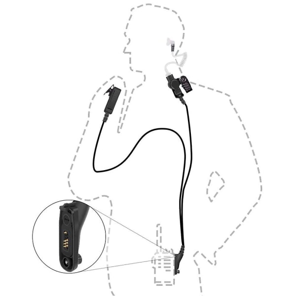 Øretelefon Akustisk Rør Radio Øretelefon To-vejs Headset Med Mic Apx6000 Apx4000 Apx7000