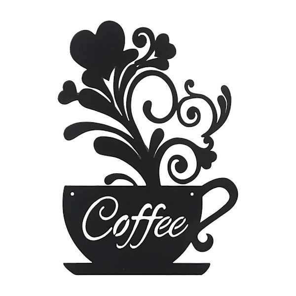 Metallkaffekoppskylt Väggkonst Dekorativ prydnad Modell
