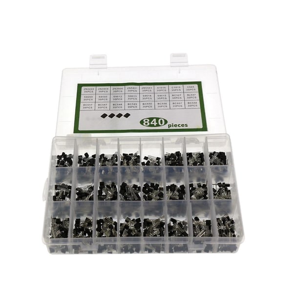 840-dels To-92 Diodtransistorset 24 Specifikationer Transistor Kit