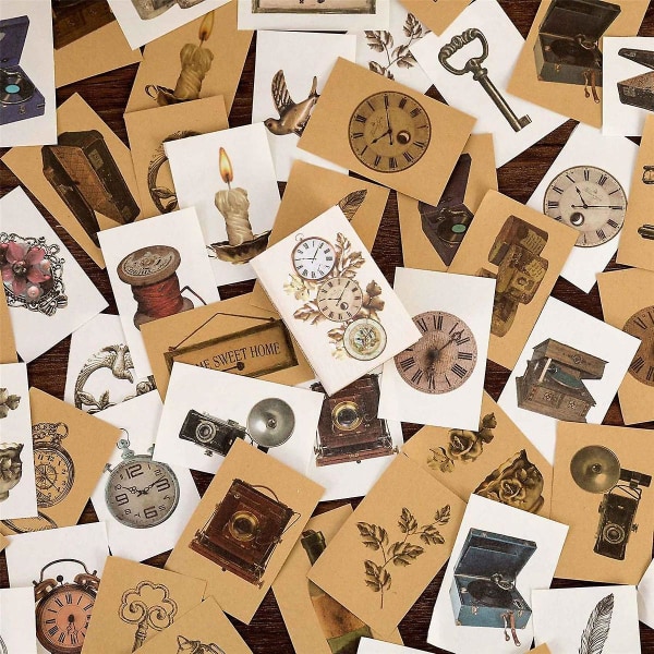 8 Styles Scrapbooking Materiale Papir, dekorative Collage Dagbog Album Håndværksartikler, 80 ark Pap