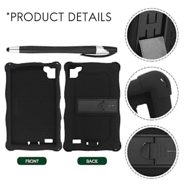 Silikone Etui til Galaxy Tab A7 Lite 2021 8.7inch T220 T225 Tablet Etui med Pen Tablet Stand til O Banmo