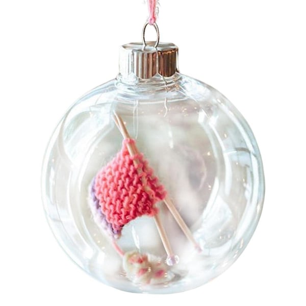 Knitting Christmas Ball Ornament - Knitting And Crocheting Decorative Ball Ornament With Hanging Ho