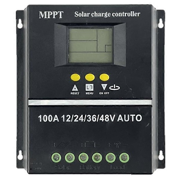 PWM 100A 12V 24V 36V 48V AUTO Aurinkoenergian Paneelin Latausohjain Aurinko PV Akun Lataus LCD MPPT:llä