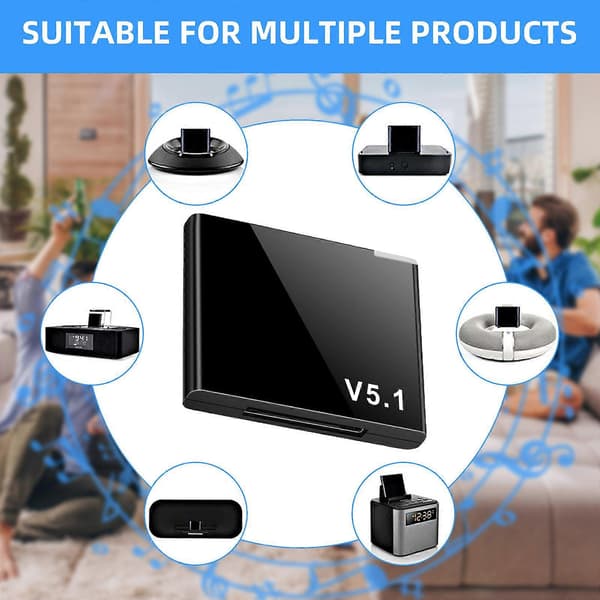 Oppgradert Versjon 30 Pin Bluetooth 5.1 Audio Mottaker A2DP Musikk Mini Trådløs