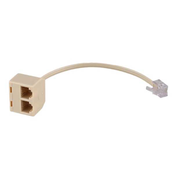 2x RJ11 6p4c 2-veis uttak Telefonkontakt Linjesplitter Adapter Beige