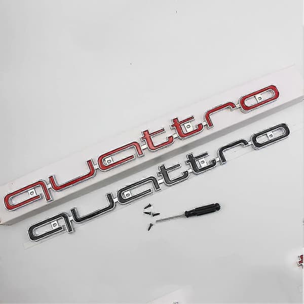 Cool Quattro Logo Badge Emblem Bilsticker Frontgrill Nedre Trim til Aud-i A6 A7