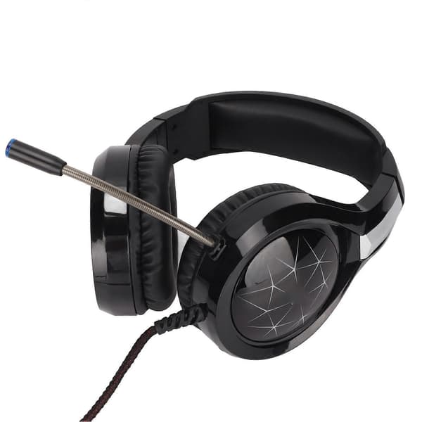 Gaming Headset Støjreducerende Stereo Bløde Ørekopper Over Ear USB Kablet Hovedtelefon med Mikrofon LED Lys til PS5 PC
