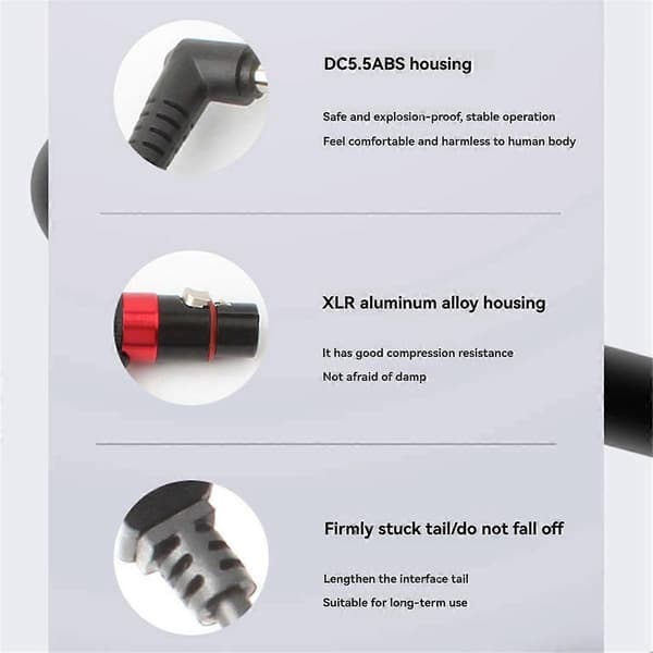 DC5525 til XLR 4-Pin Strømkabel Egnet for Kamerabelysning