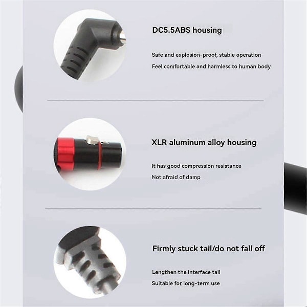 DC5525 til XLR 4-Pin Strømkabel Egnet til Kamerabelysning
