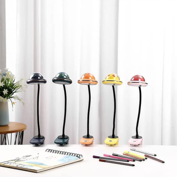 Klipslampe til Børn, Dæmpbar Berøringsstyret USB Genopladelig LED Klips-Læselampe, Stjerne Klips Natlys (grøn)