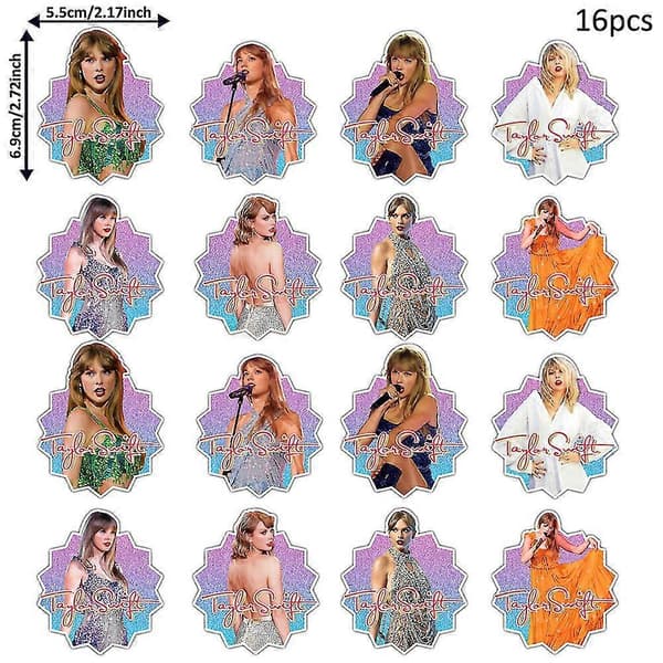 Taylor Swift Tema Bursdagsfest Dekor Banner Kake Cupcake Toppers Ballonger Sett