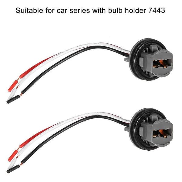 2 stk T20 Plugg 7443 Bil Lyspæreholder Plugg Adapter LED Bremslys Kontakt
