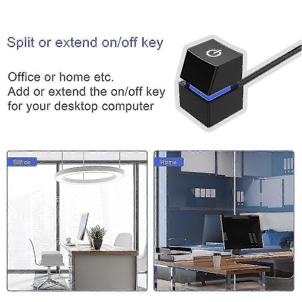 Bærbar tænd/sluk pc-strømknap-switch-kabel til stationære computere, forlængerledning 400 cm, multifarvet