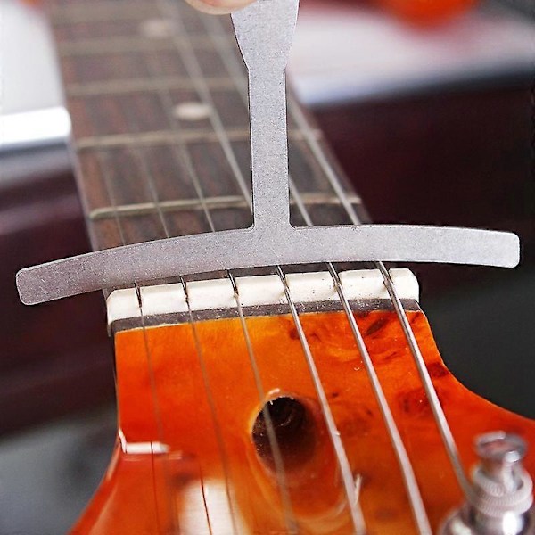 Gitarrluthier-mätsats med stränghöjdslinjal, 9 understrängsradie-mätare för gitarr R