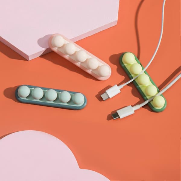 Universal Silikone USB Kabelholder Skrivebordsorganisering Ledningsoprulningsklips