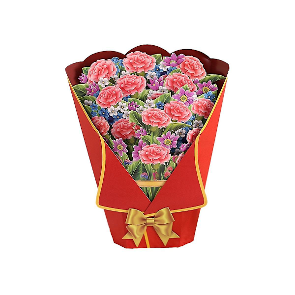 Flower Blossom Bouquet Pop-Up Card for Mother's Day 3D Flower Bouquet Cards Greeting Card C