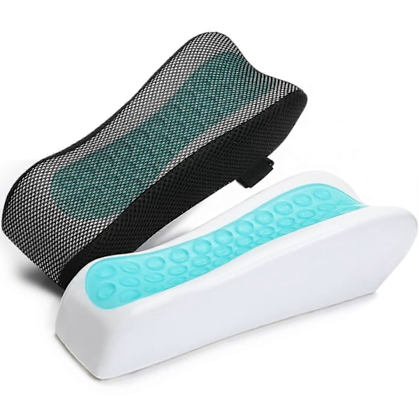 LargeLeaf Stol Ergonomisk Armlene Kjølende Gelputer Albuepute Trykkavlastning Kontorstol Gamingstol Armlene med Memory Foam Armleneputer 2 stk