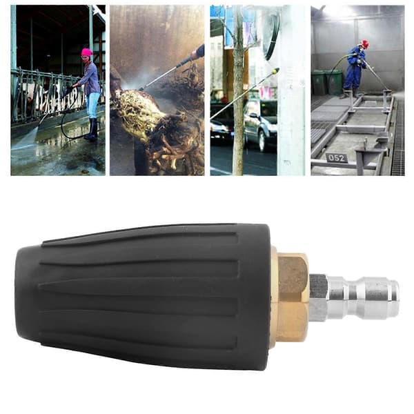 1/4 Tums Snabbkoppling Högtryckstvätt Rotations Turbo Munstycke 3600PSI025