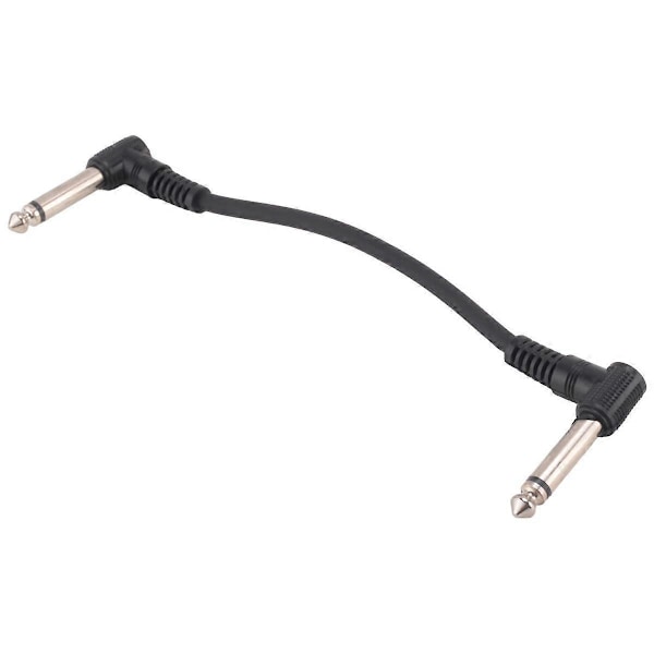6 st Elektriska Gitarrkablar 6 tum 1/4 Höger Vinkel Effektpedal Patch Sladd Svart
