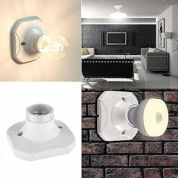 2025, E27 LED-glödlampssockel, E27 Väggsockel, Vit E27 Ringsockel, Set med 4