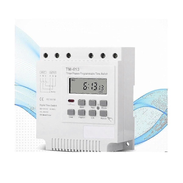 Trefaset 380v 415v Timer Programmerbar Kontakt med Baggrundsbelysning -sjl-9192339851840