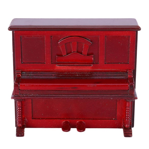 1:12 Doll House Miniature Wood Piano Toy Dollhouse Decoration Accessoriesred