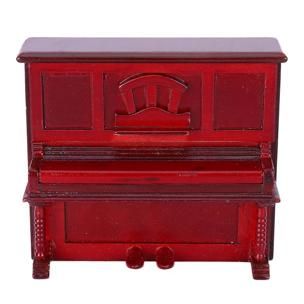 1:12 Dukkehus Miniature Træ Piano Legetøj Dukkehus dekoration tilbehør rød