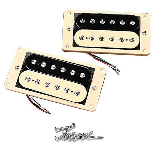 Gitarr Humbuckers Pickups Tvåfärgade Dubbla Spolar Humbucker Bro Pickups för Elektrisk Gitarr