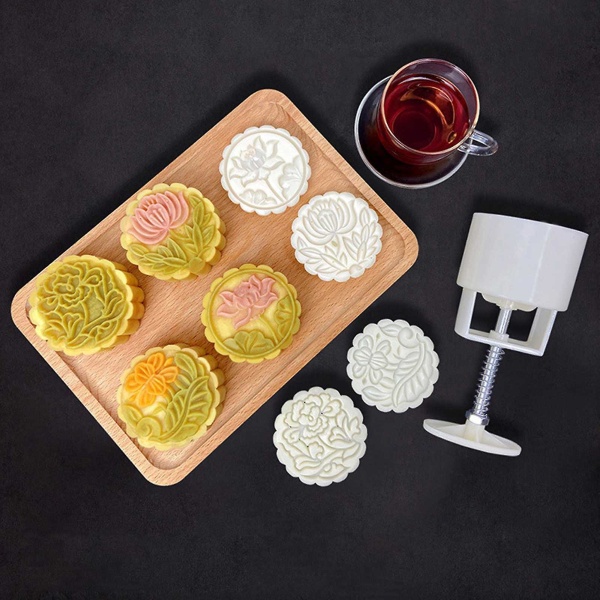 Mooncake Molds -festivaali Tee itse käsinpuristin Jälkiruokamuotit Keittiön leivonnaisten koristelu
