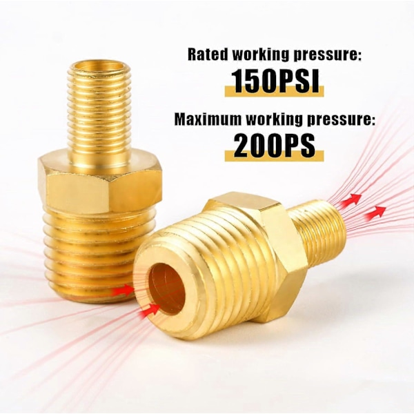 Luftfylleradapter, Messing Luftslangeadapter 1/4\" NPT (M) til Standardventil (M)